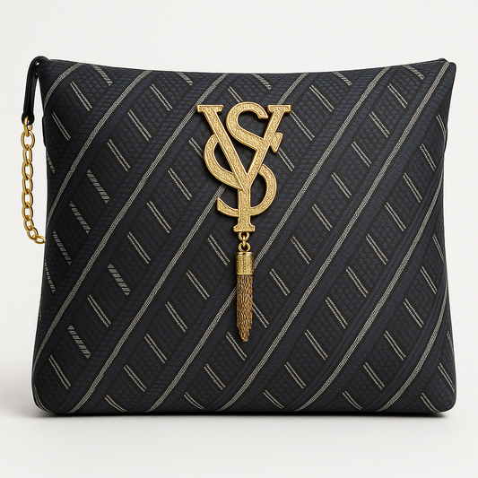 Luxury Designer Handbag for Women – Geometric Pattern with Gold YS Logo